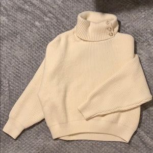 Turtle Neck Sweater with Pearl Accents